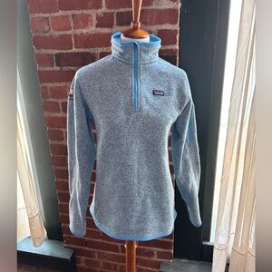 Patagonia Light Blue Heather Synchilla Quarter-Zip Pullover